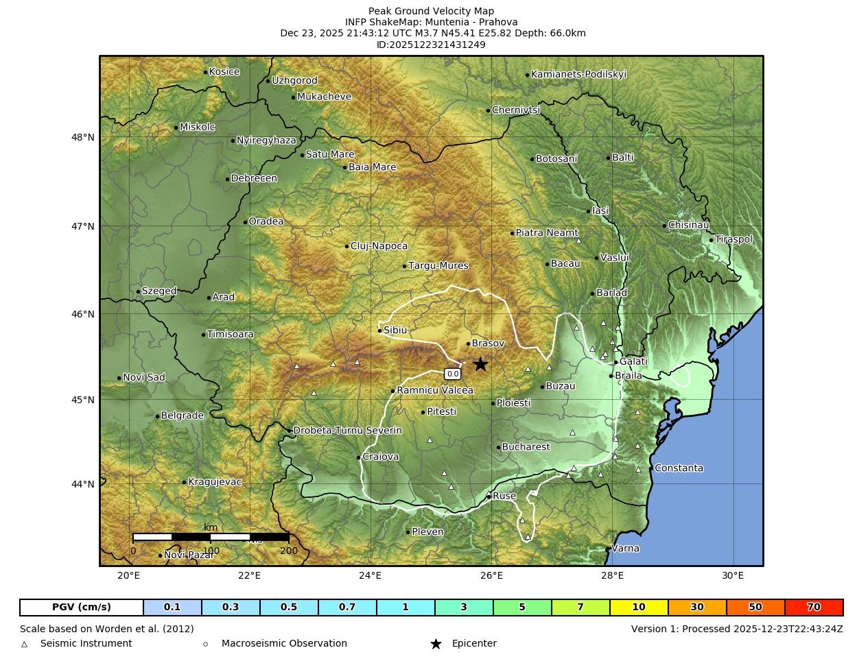 Peak Ground Velocity Map