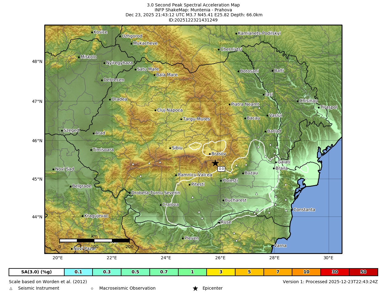 Map of PSA 3.0s contours