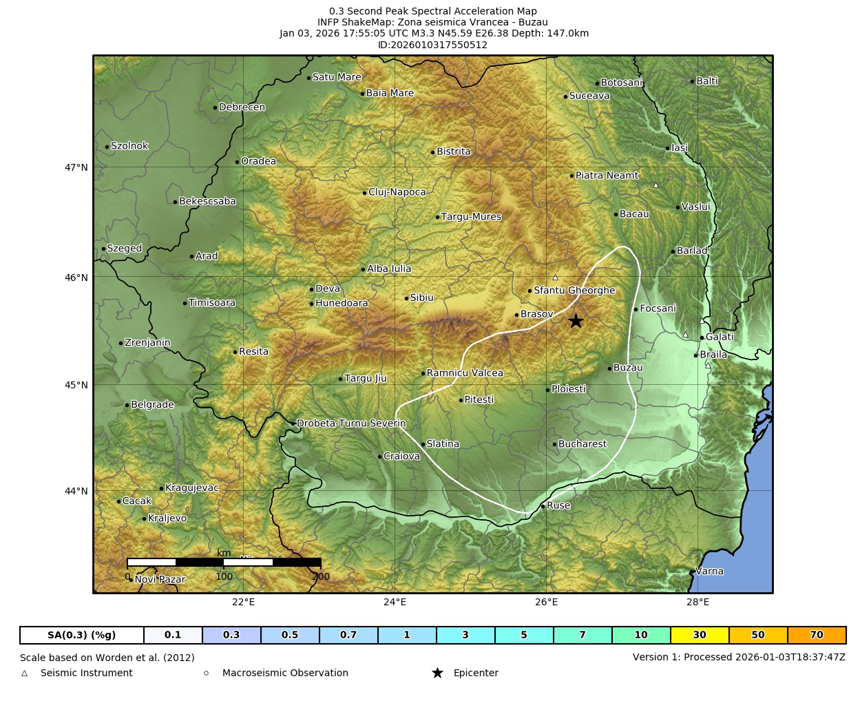 Map of PSA 0.3s contours