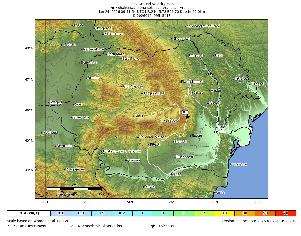 Peak Ground Velocity Map