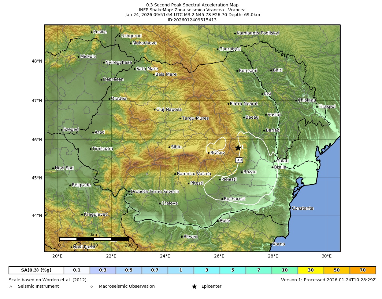Map of PSA 0.3s contours