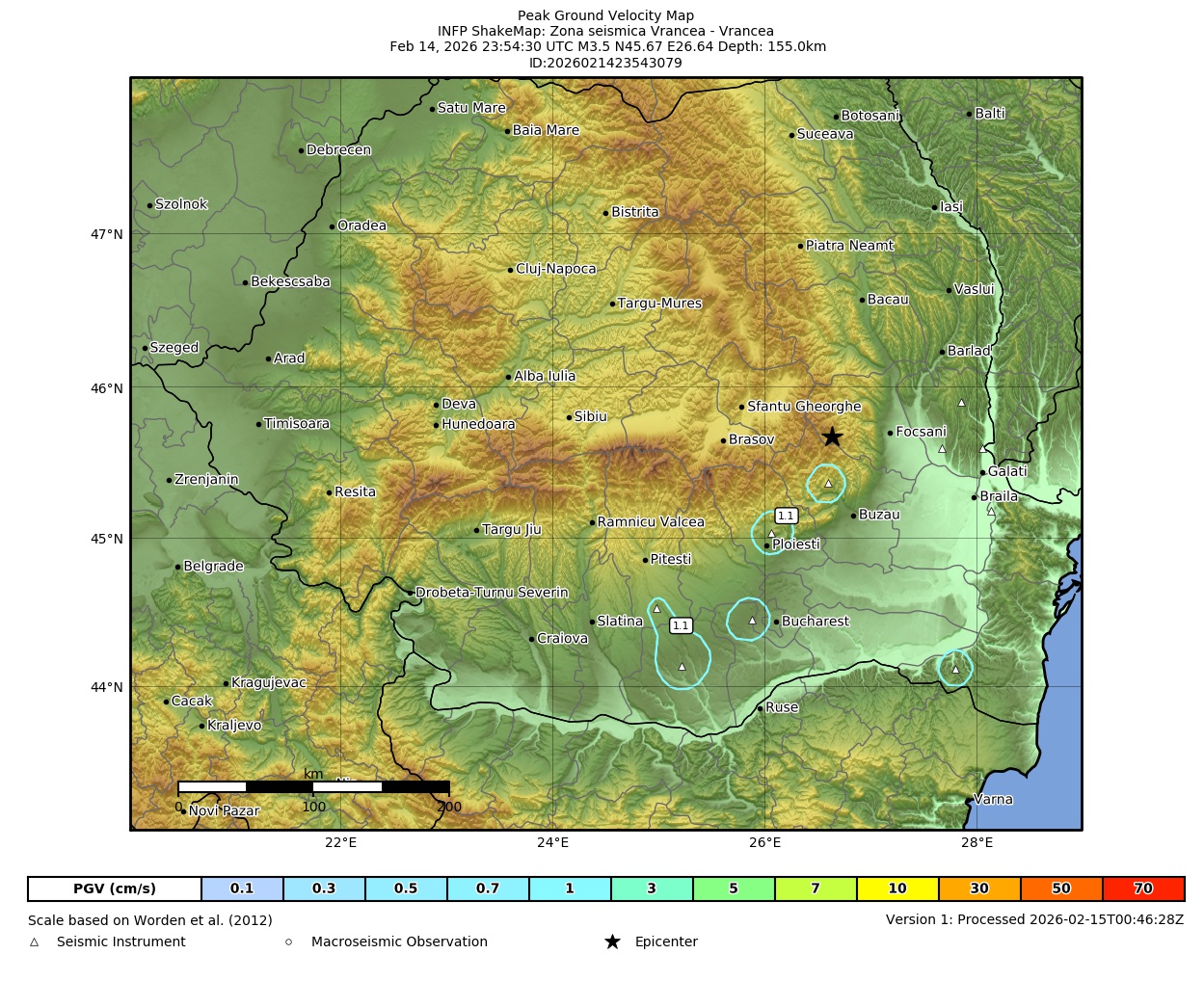 Peak Ground Velocity Map