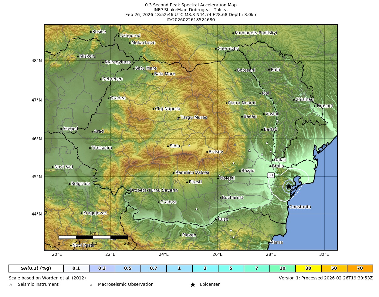 Map of PSA 0.3s contours