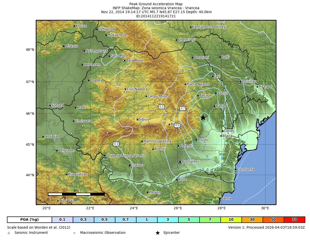 Peak Ground Acceleration Map
