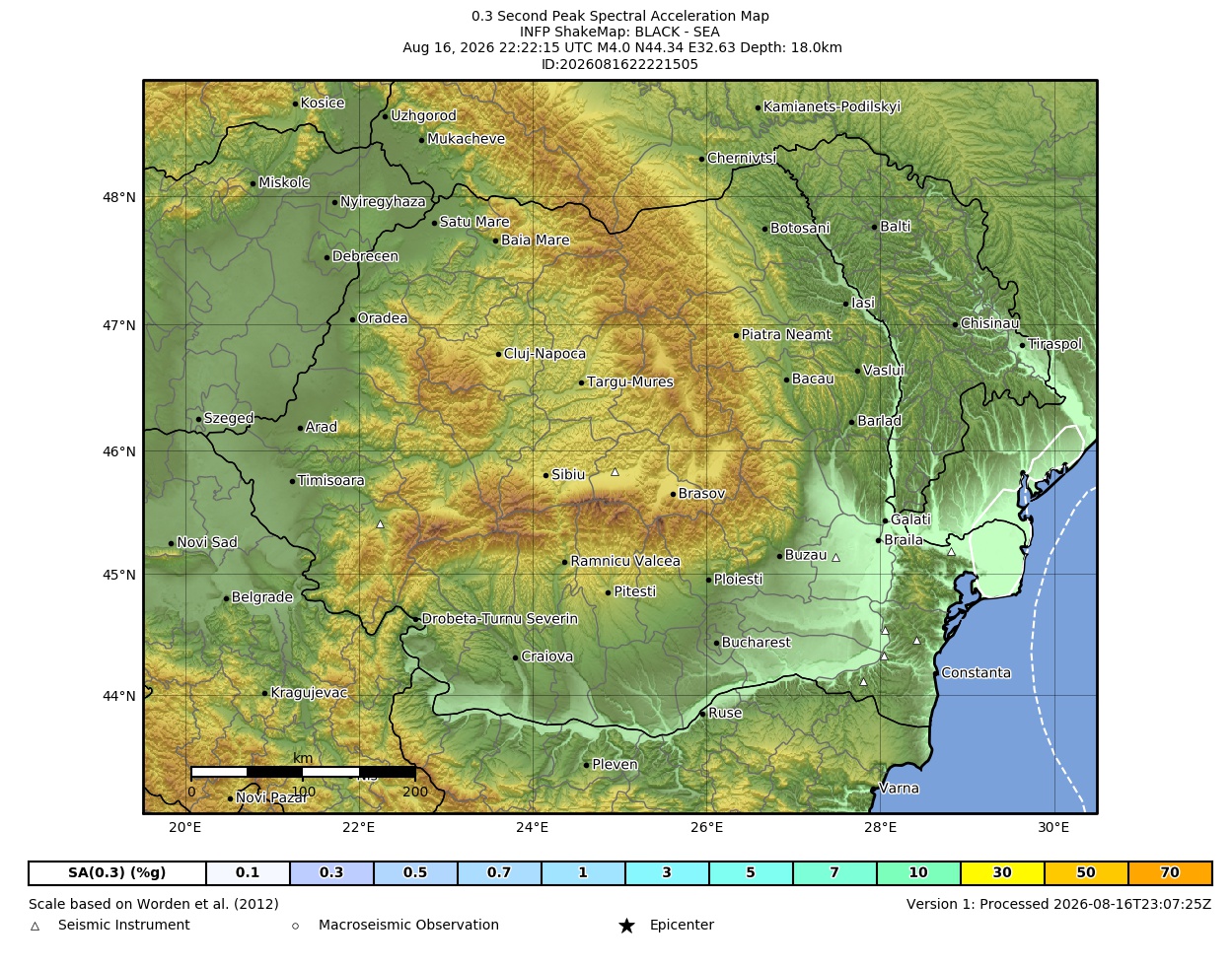 Map of PSA 0.3s contours