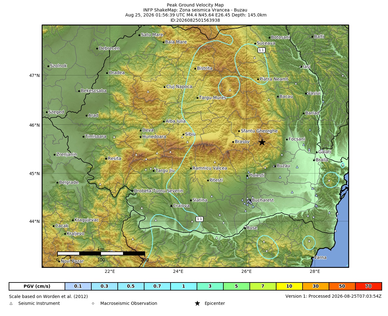 Peak Ground Velocity Map