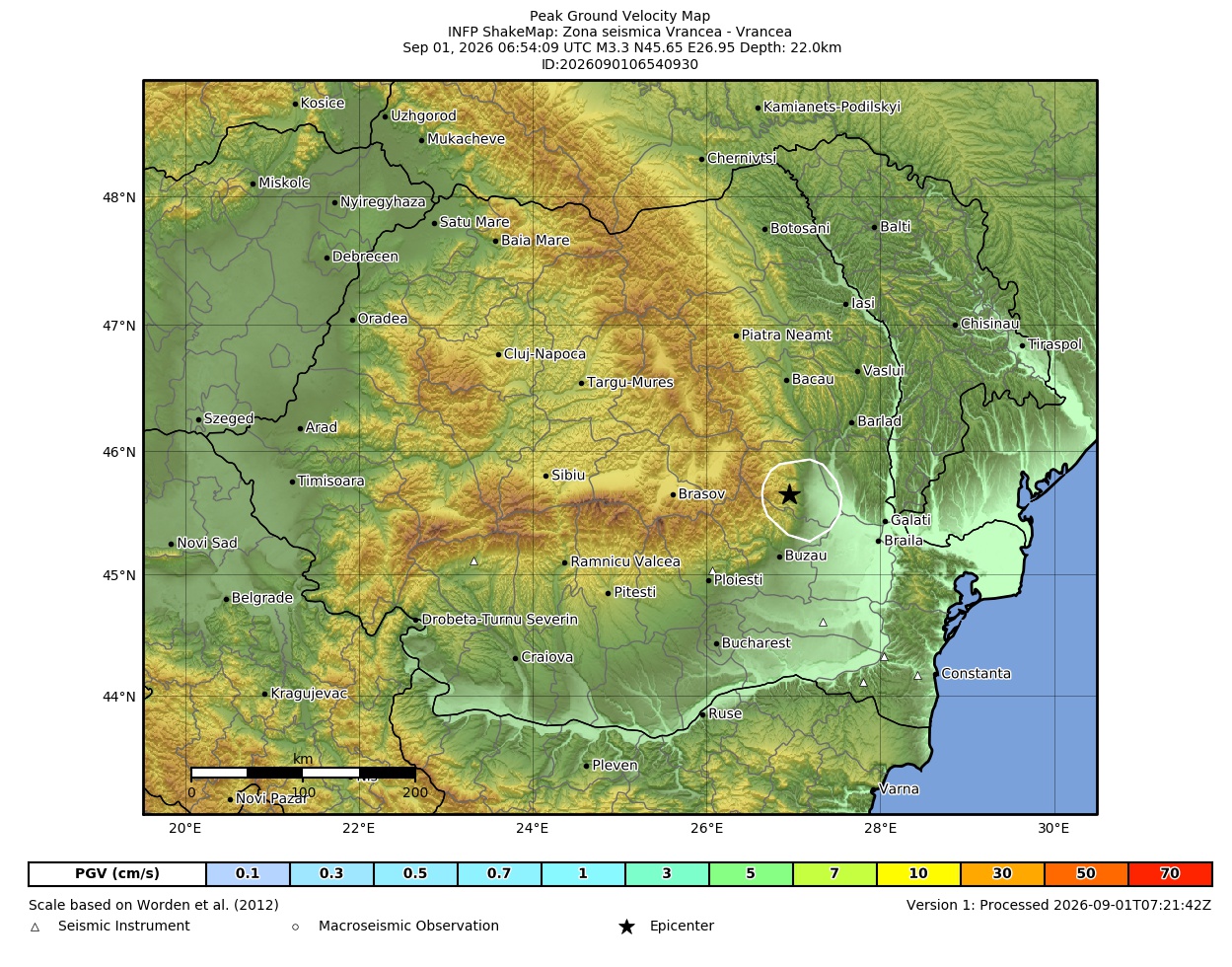Peak Ground Velocity Map
