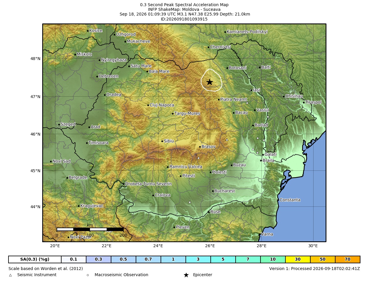 Map of PSA 0.3s contours