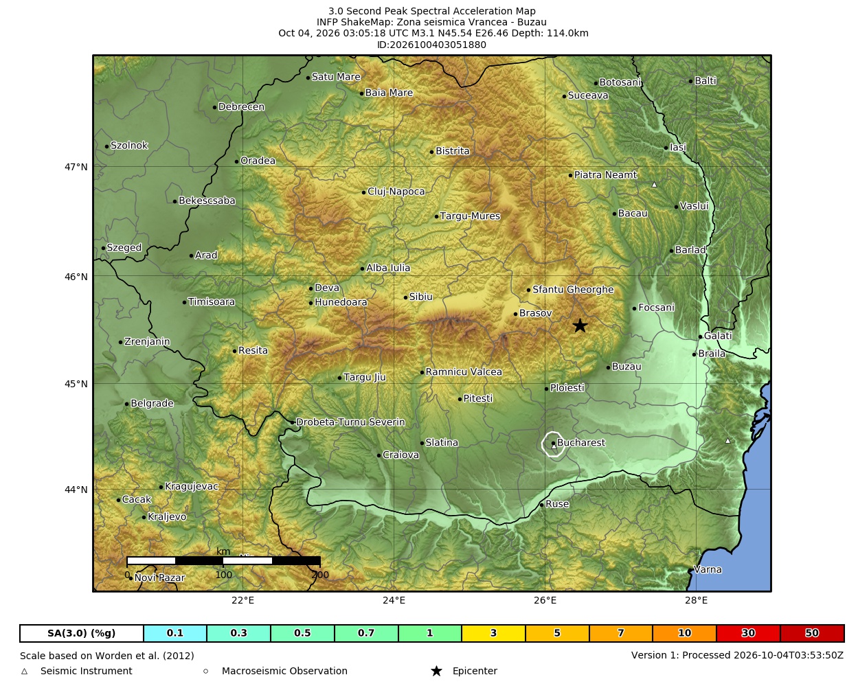 Map of PSA 3.0s contours