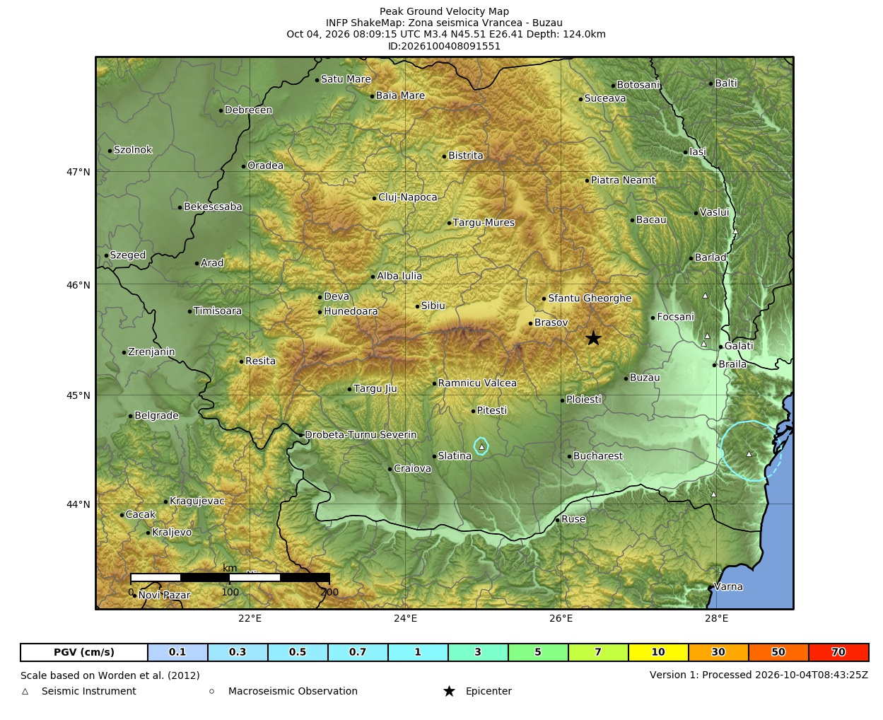 Peak Ground Velocity Map