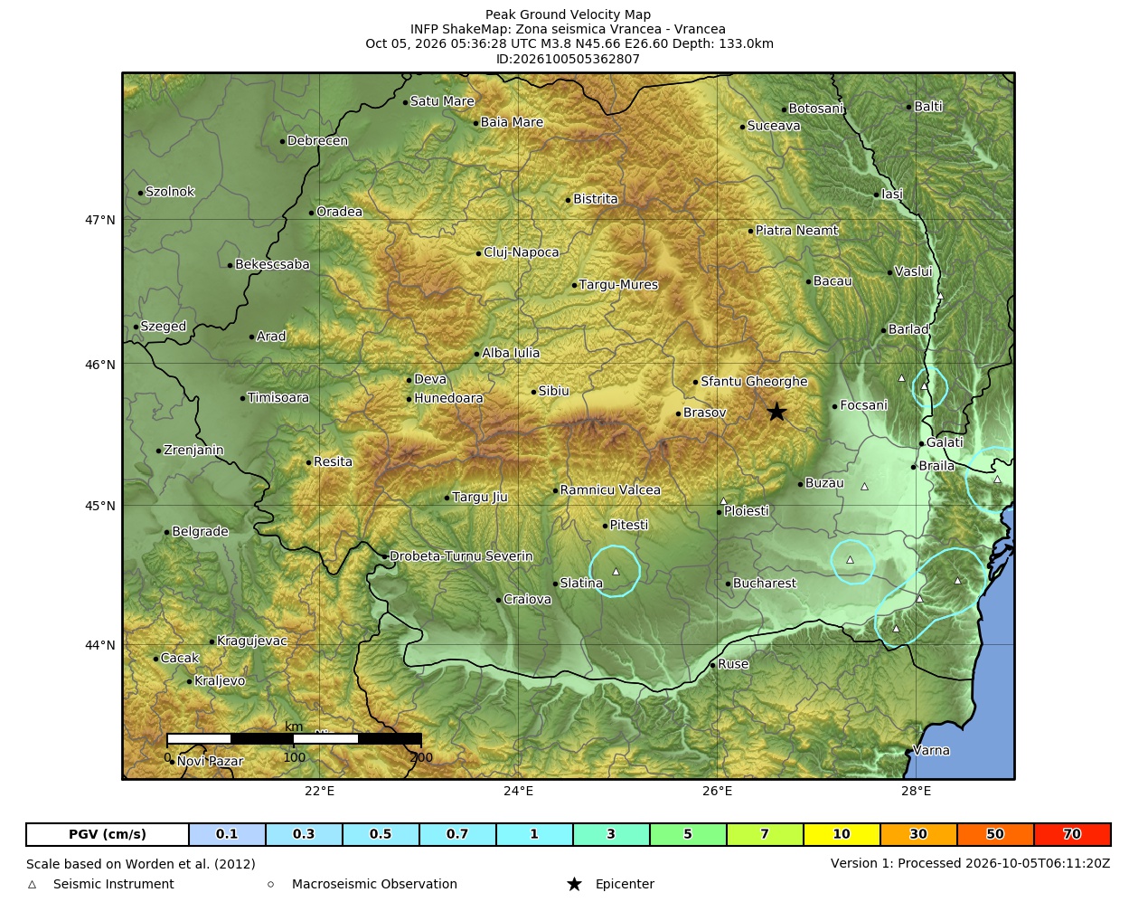 Peak Ground Velocity Map